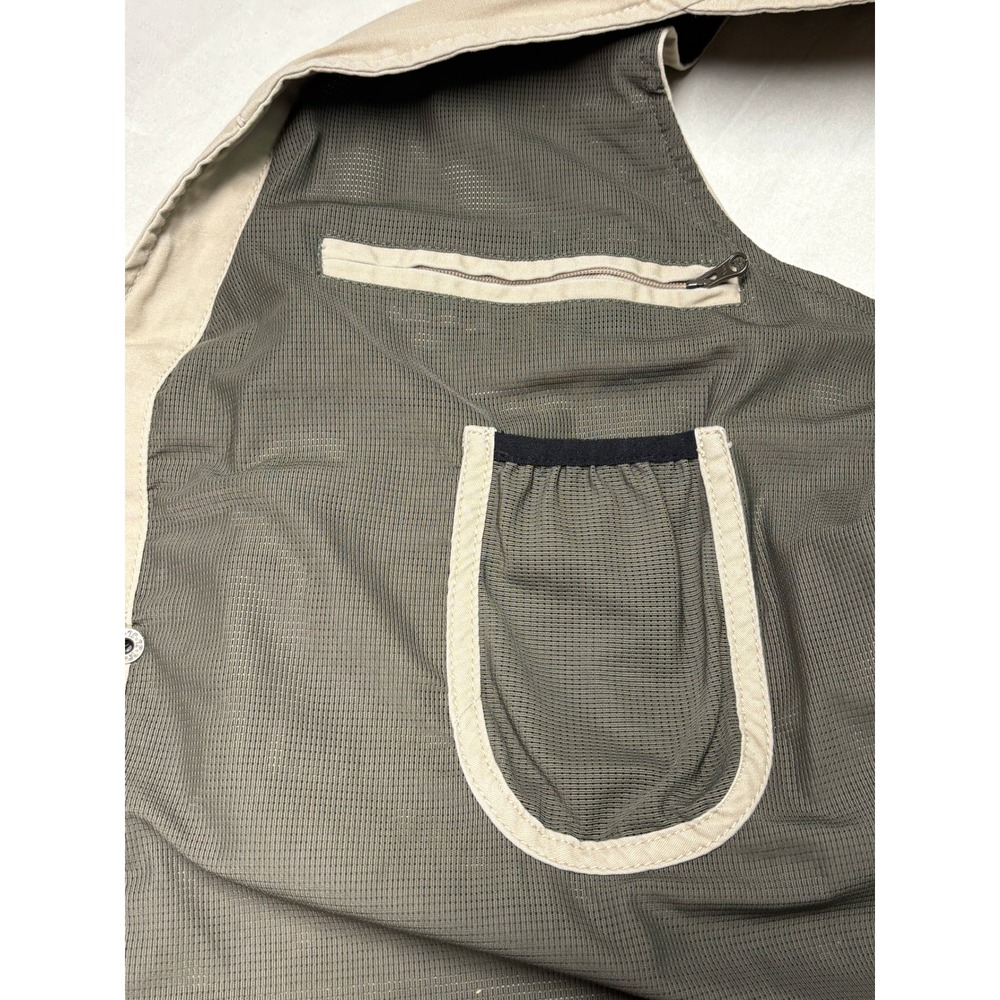 Orvis Mens Khaki Cotton Utility Fishing Travel Vest XL OR-7P78 Tan Mesh Lined - Picture 4 of 9